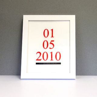 personalised date framed wall art by intricate home