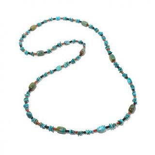 Jay King Turquoise and Coral 41" Beaded Necklace