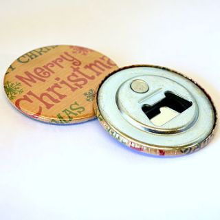 christmas magnetic bottle opener by grace & favour home