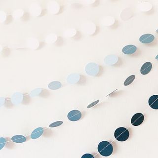 sky ombré circles paper garland by funky frills uk