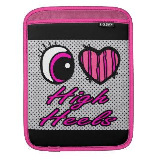 Emo Eye Heart I Love High Heels Sleeves For iPads