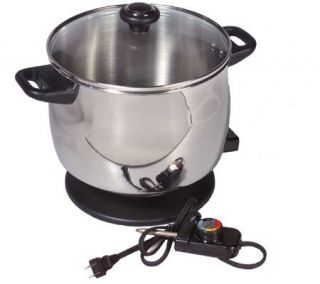 cooksessentials Stainless Steel 8qt Electric Stock Pot with Lid —