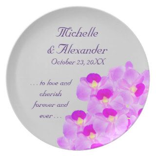 Pink Orchid Bouquet Dinner Plates