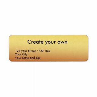 Create your own Return Gold Address Label Return Address Labels