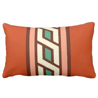Geometric Jade Salmon Moyen Age Medieval Design Pillow