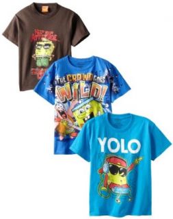 Nickelodeon Boys 8 20 SpongeBob 3 Pack Tees, Multi, Large Clothing