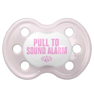 Pull to sound alarm   Pink Baby Pacifiers