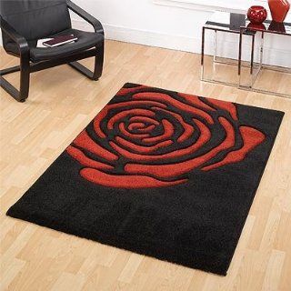 Teppich   Monte Carlo Rose   Schwarz/Rot   60 x 110 cm Küche & Haushalt