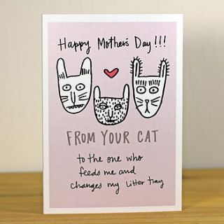 'from your cat' mother's day greetings card by angela chick