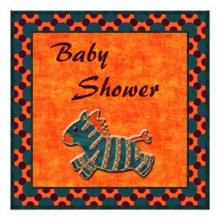 Cute Zebra & Sunflower Neutral Baby Shower Announcements