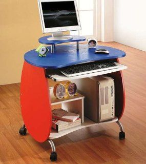 Myhomeoffice24 Kinder Computertisch Schreibtisch in rot/blau Pc19 Küche & Haushalt
