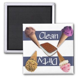 Clean or Dirty Ice Cream 3 Dishwasher Magnet