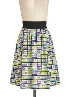 Music in Me Skirt in Mix Tape  Mod Retro Vintage Skirts