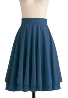 Effortless is More Skirt in Blue  Mod Retro Vintage Skirts