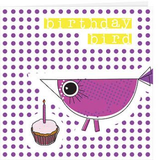 bird birthday card // purple & yellow by my love lane