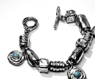 silver & turquoise bracelet by will bishop jewellery design