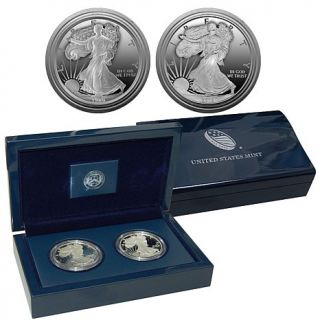 1986 and 2012 S Mint Proof Silver Eagle Dollar Set with 4 Coin Grading Certific