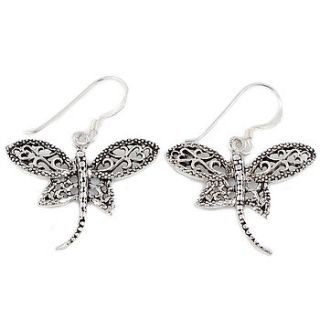 silver dragonfly earrings by charlotte's web