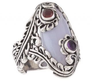 Carolyn Pollack Sterling Silver Lace Gemstone Ring —