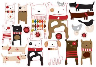 dogs fabric wall stickers by chocovenyl