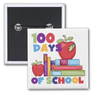 Books and Apples 100 Days of School Tshirts Buttons