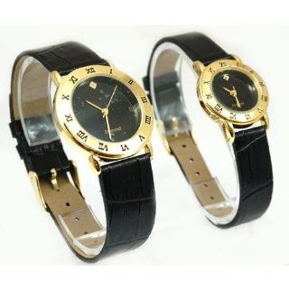 Identity His & Hers Leather Croc Effect Strap Watch Watches