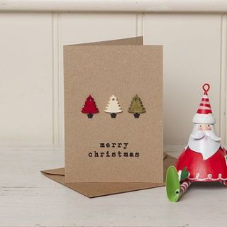 festive nordic triple christmas tree card by lovely jubbly