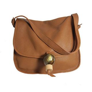 lily multi strap leather & horn satchel by nv london calcutta