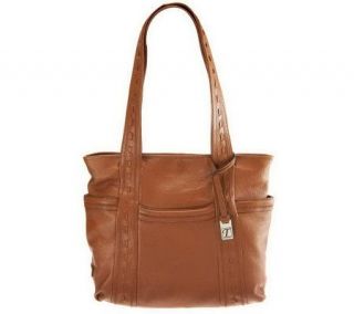 As Is Tignanello Pebble Leather Shopper with Whipstitching —