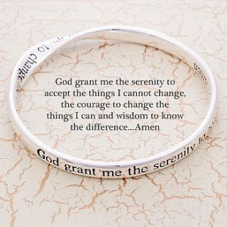 serenity prayer silver plated message bangle by lovethelinks