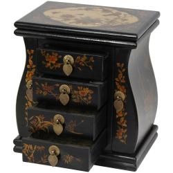 Black Lacquer Standing Mirror Jewelry Box (China) Jewelry Boxes