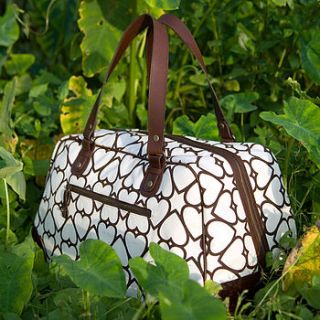 florence printed canvas & leather weekender by nv london calcutta
