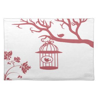 Oriental inspired Cute love birds o Placemat