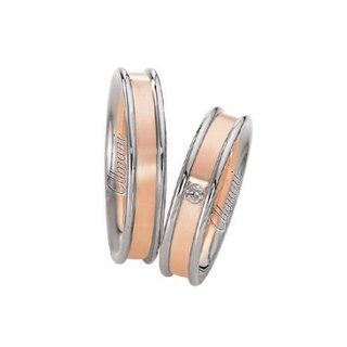 14k Two Tone Rose & White Gold 5mm His & Hers 0.02ctw Diamond Wedding Band Set 260 Wedding Bands Wholesale Jewelry
