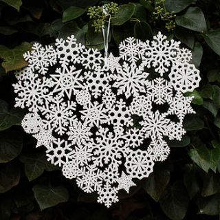 large laser cut snowflake heart decoration by hunter gatherer