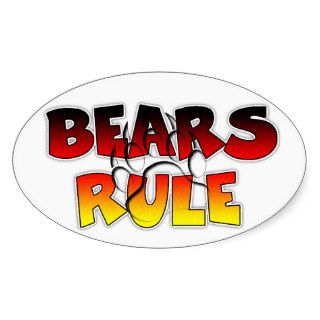 Bears Rule color   Oval Stickers