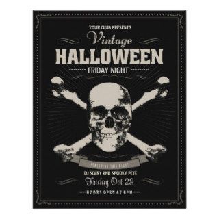 Halloween Skull Club Party Invitation Personalized Invites