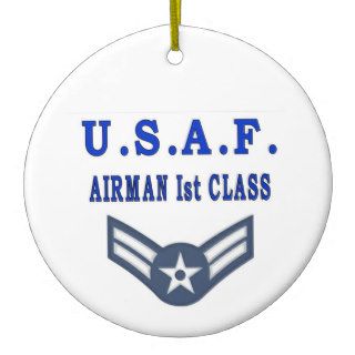 USAF AIRMAN 1st CLASS Christmas Ornaments
