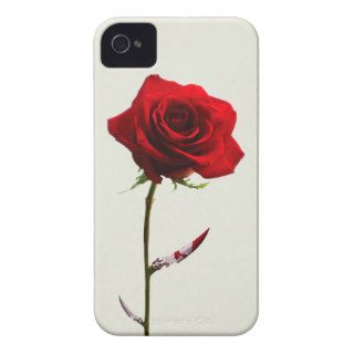 Red Rose With Blood Stained Thorns Light iPhone 4 Cover