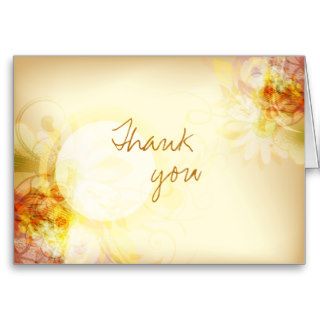 Delicate spring color swirl wedding thank you card