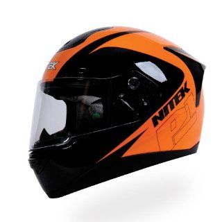 Nitek P1 Full Faced Motorcycle Street Helmet (Hi Viz Orange, XX Large) Automotive