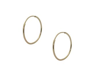 10 karat Yellow gold Basic Hoop Earrings with Endless Clasps Gold Earrings
