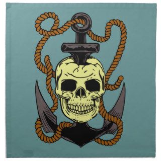 Marine Skull Tattoo Napkin