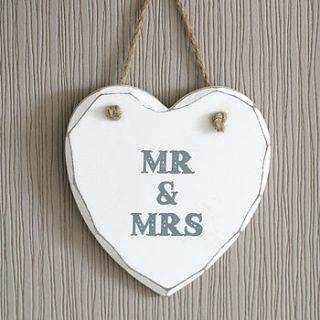 mr and mrs wedding heart by pippins gift company