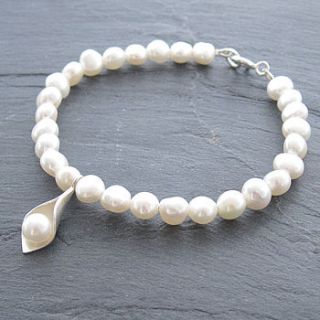 calla lily pearl bracelet by emma kate francis