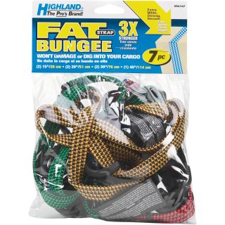 Highland Fat Straps Bungee Cords — 7-Pc. Assortment, 15in., 20in., 30in., Model# 9414700  Bungee Straps