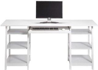 Shop Torrence Wide Computer/writing Desk, 2 SHELF, WHITE at the  Furniture Store. Find the latest styles with the lowest prices from Home Decorators Collection