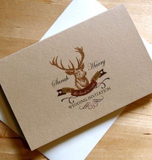 stag 'the hunt is over' wedding stationery by chandler invitations