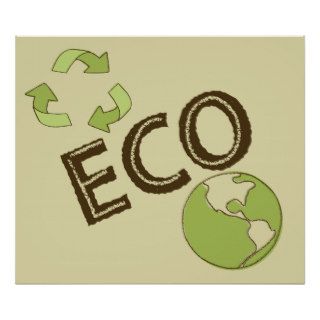 Ecological Eco Friendly Earth Poster Recycle