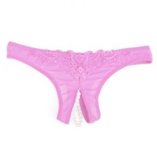 Muka Exposure Lace G String, Crotchless Panty   Rose Red, Nightgown Costume Adult Exotic Thong Underwear Clothing